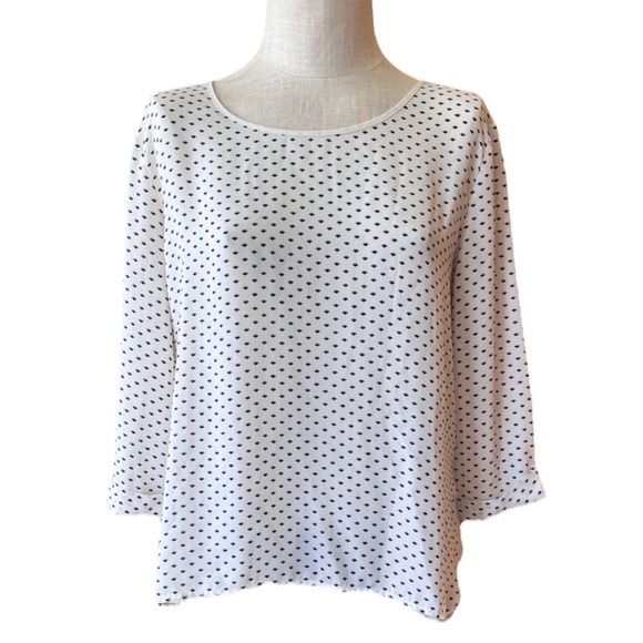 Monk & Lou Small Off White High Low Blouse Office Professional Cuffed Sleeves - Picture 2 of 9